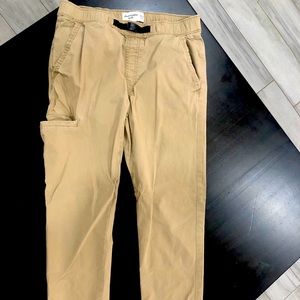 Boys Abercrombie kids twill light khaki joggers